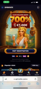 Aphrodite Casino mobile app